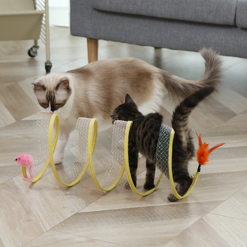 Foldable Cat Kitten Play Tunnel