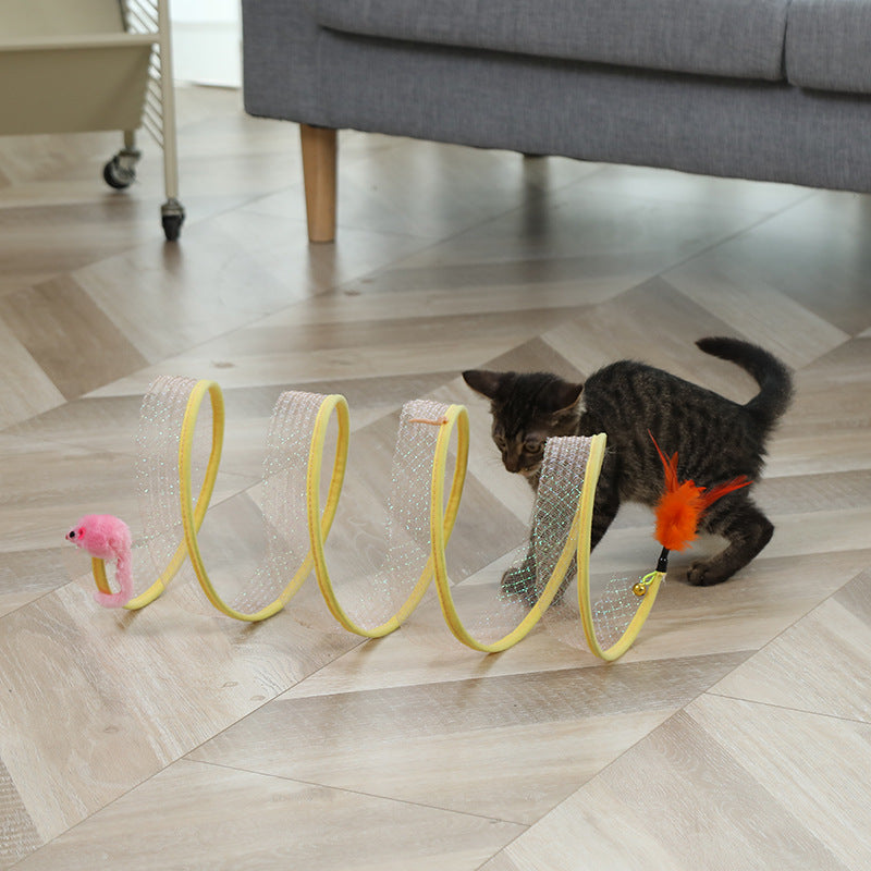 Foldable Cat Kitten Play Tunnel